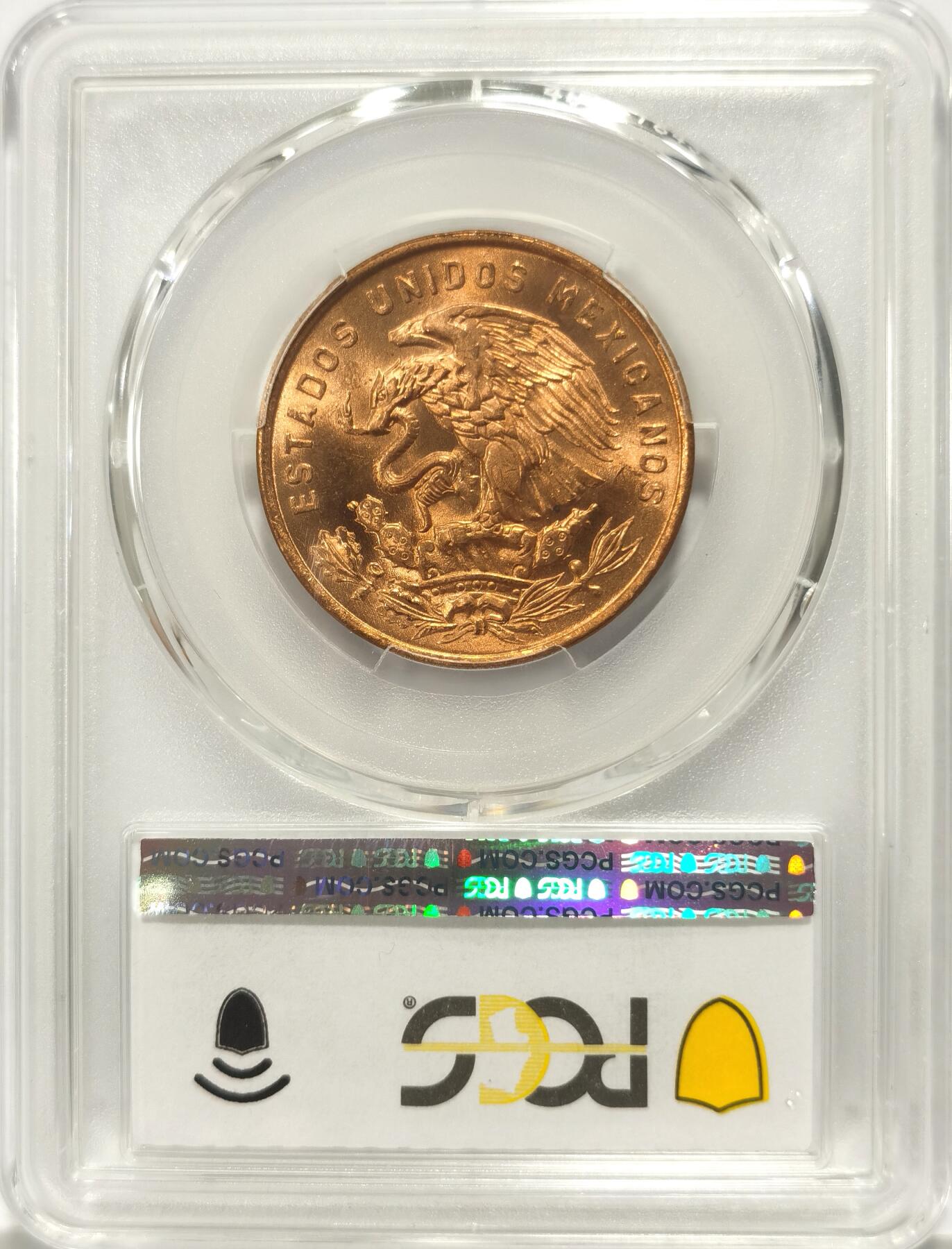 博洋堂世界钱币拍卖第092期（全场包邮） PCGS MS67RD 墨西哥1968年20分鹰洋铜币，PCGS最高分！