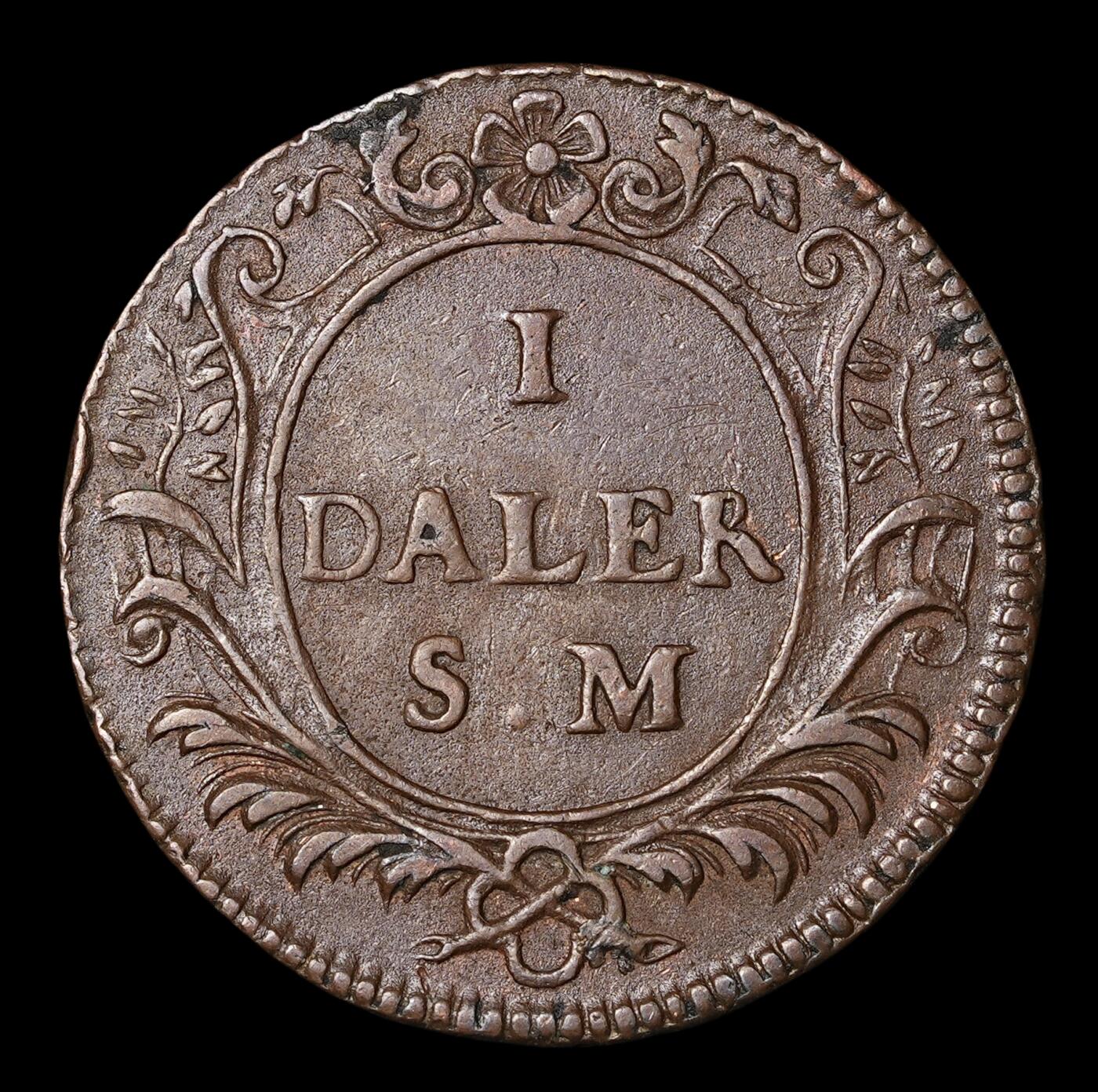 修遠堂世界钱币第四十期 全场包邮 1718年瑞典紧急时期1 DALER铜币