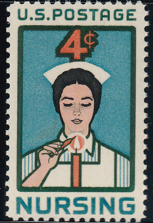 洪涛臻品批发群 精选邮票限时拍卖第七百四十九期  美国1961年 护士百年纪念 1全雕刻版 新票原胶全品！