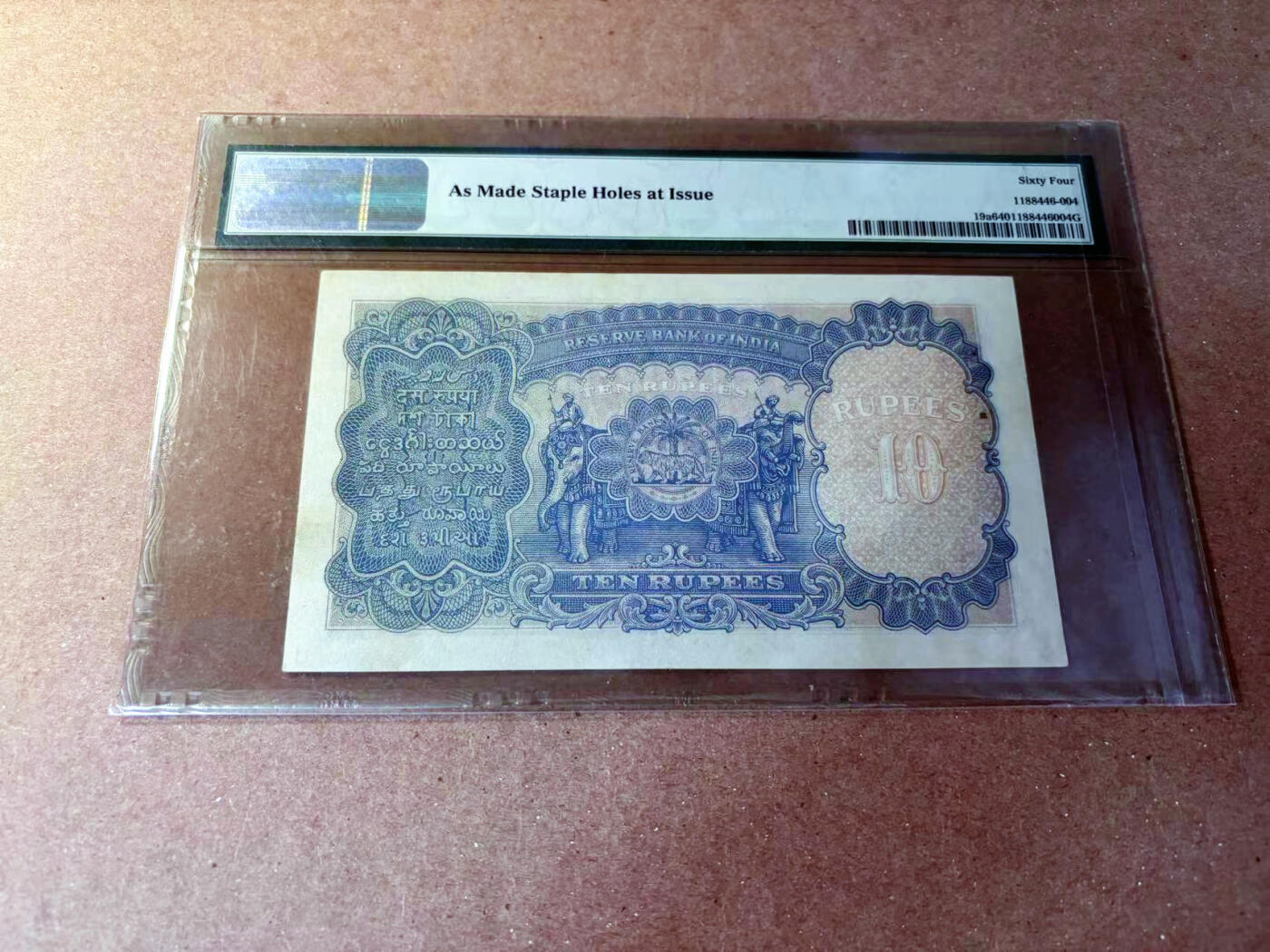 【Blue Auction】✨世界纸币精拍第549期【精】 【无47】印度 1937年10卢比 英王乔六 PMG64 