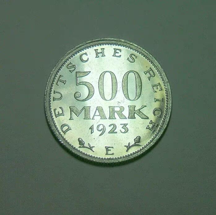 德国魏玛1923年E版500马克 稀少精制PROOF版 发行量仅2000枚