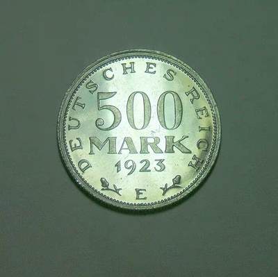 德国魏玛1923年E版500马克 稀少精制PROOF版 发行量仅2000枚 - 德国魏玛1923年E版500马克 稀少精制PROOF版 发行量仅2000枚
