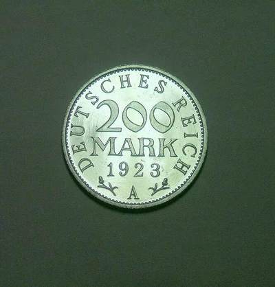 德国魏玛1923年200马克 精制PROOF版 稀少难得 - 德国魏玛1923年200马克 精制PROOF版 稀少难得