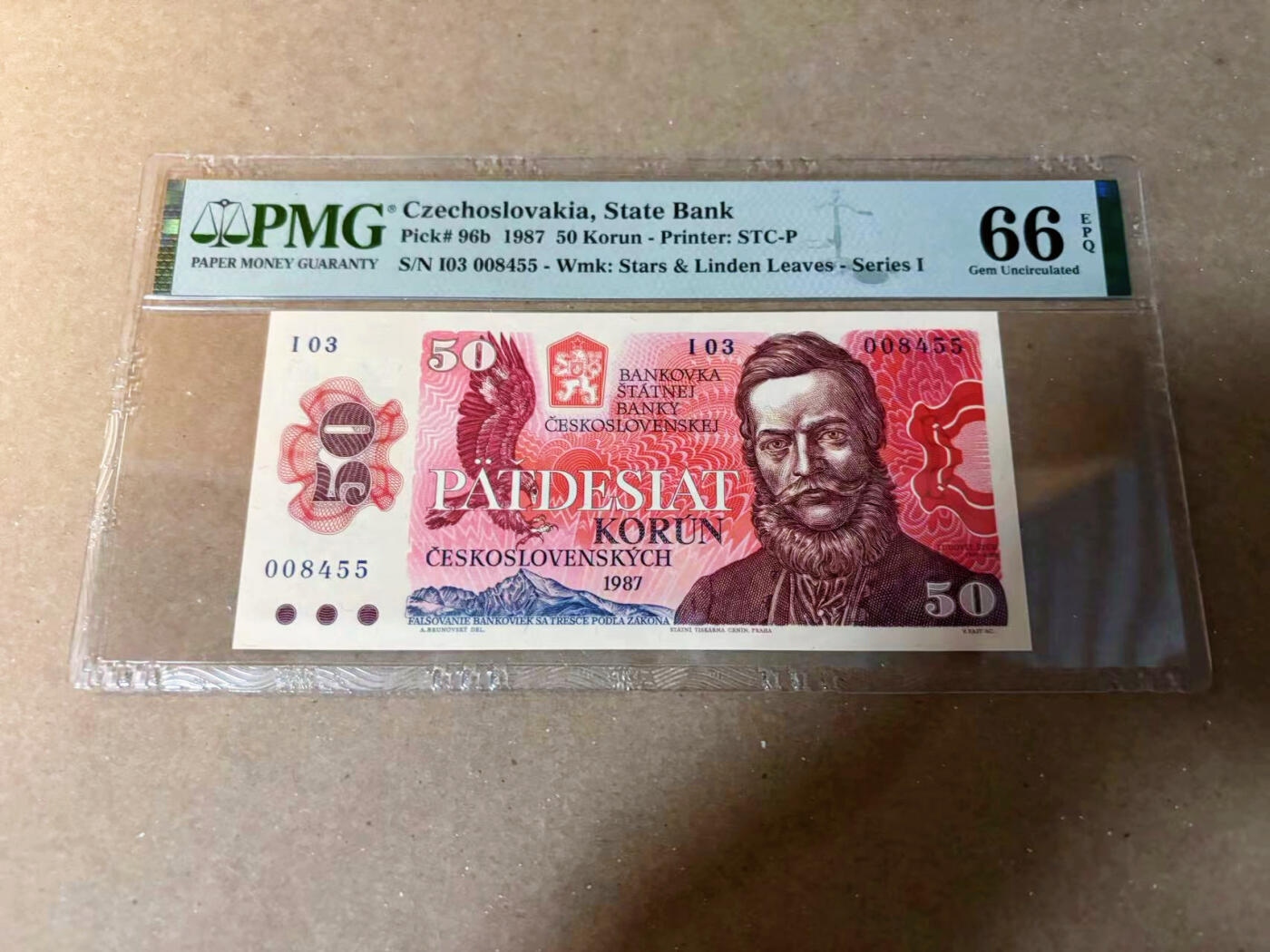 【Blue Auction】✨世界纸币精拍第549期【精】 捷斯 1987年50克朗 PMG66EPQ 