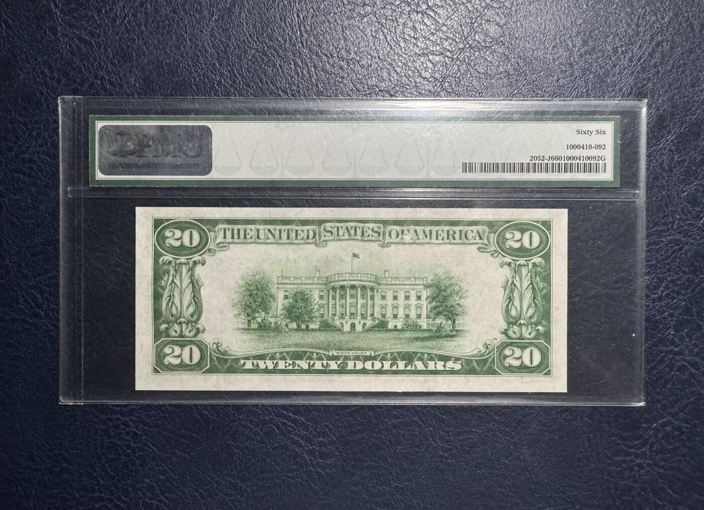 收藏联盟Quantum Auction 第379期拍卖  美国联邦1928年20美金 PMG66  经典一代壳 可在美联储兑换金币 稀少