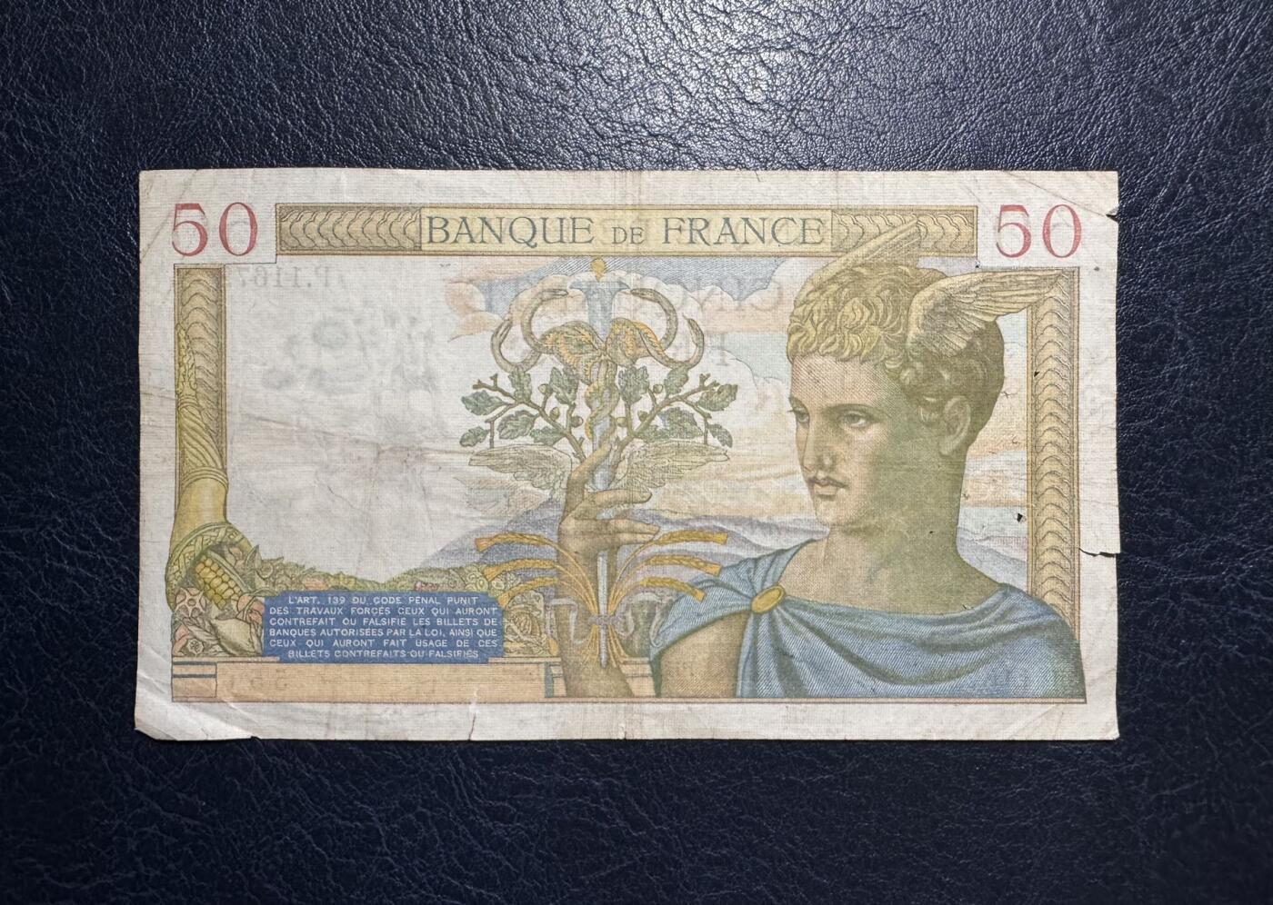 收藏联盟Quantum Auction 第379期拍卖  法国1939年50法郎 品相如图