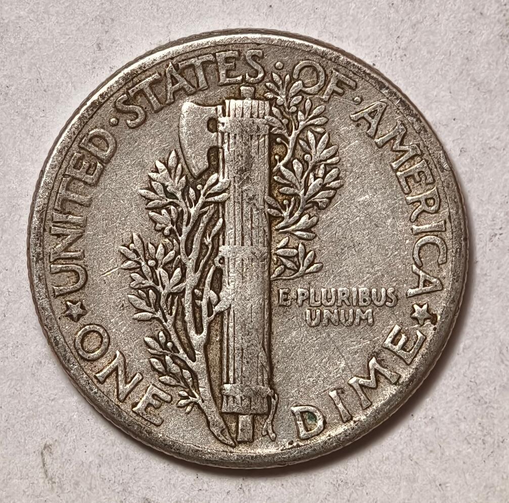 紫瑗钱币——第430期 美国 1944年 墨丘比利 小飞侠 10美分 2.5克 0.9银