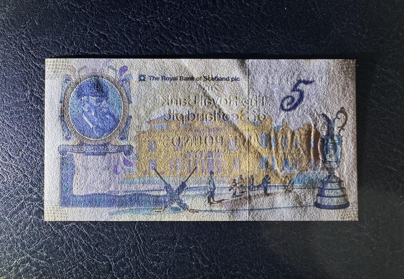 收藏联盟Quantum Auction 第379期拍卖  苏格兰皇家银行2004年5镑高尔夫俱乐部纪念钞 品相AU