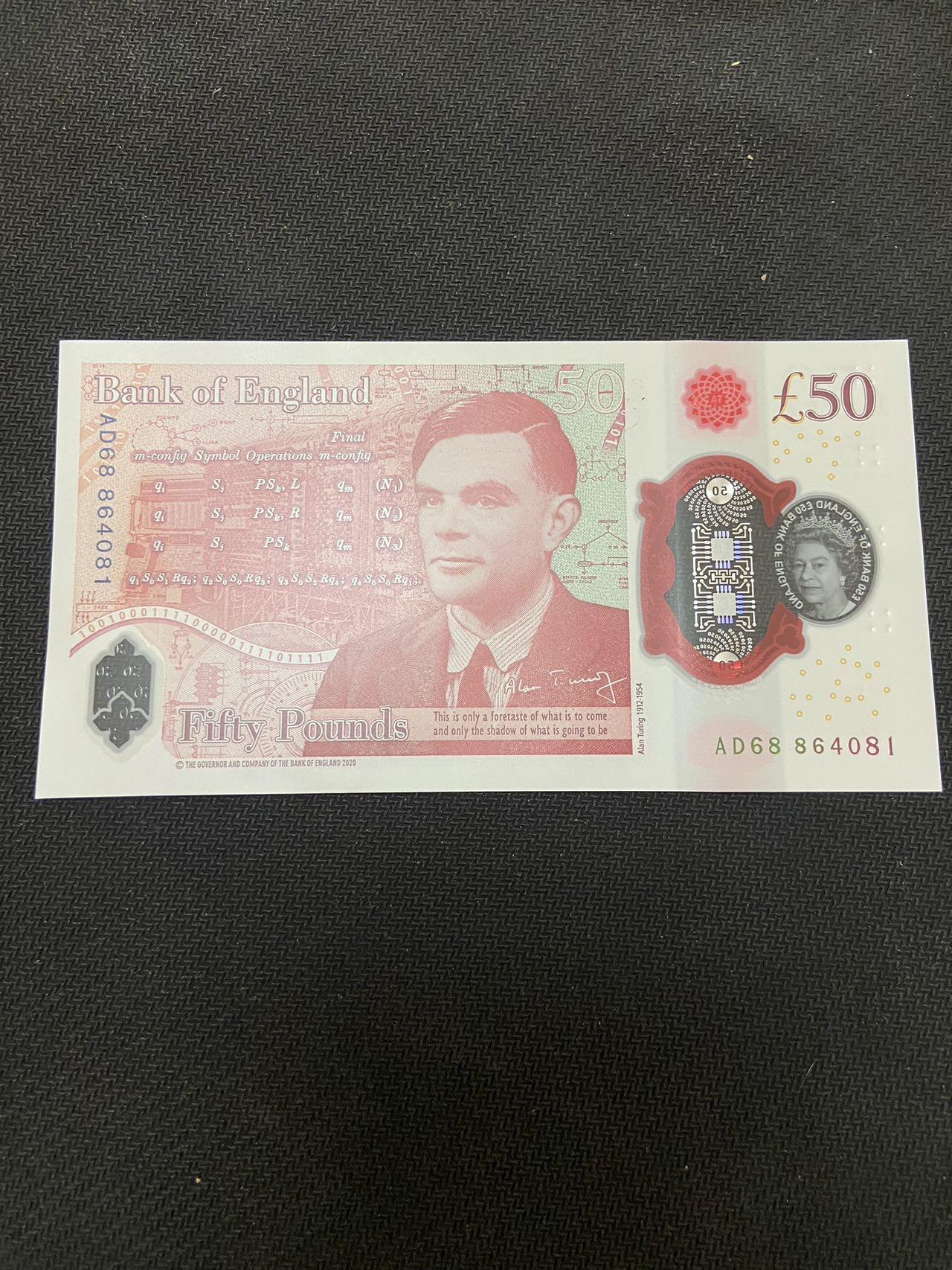 【炜奕收藏】，第十四期，裸钞专场 英国G序列50磅，UNC品相