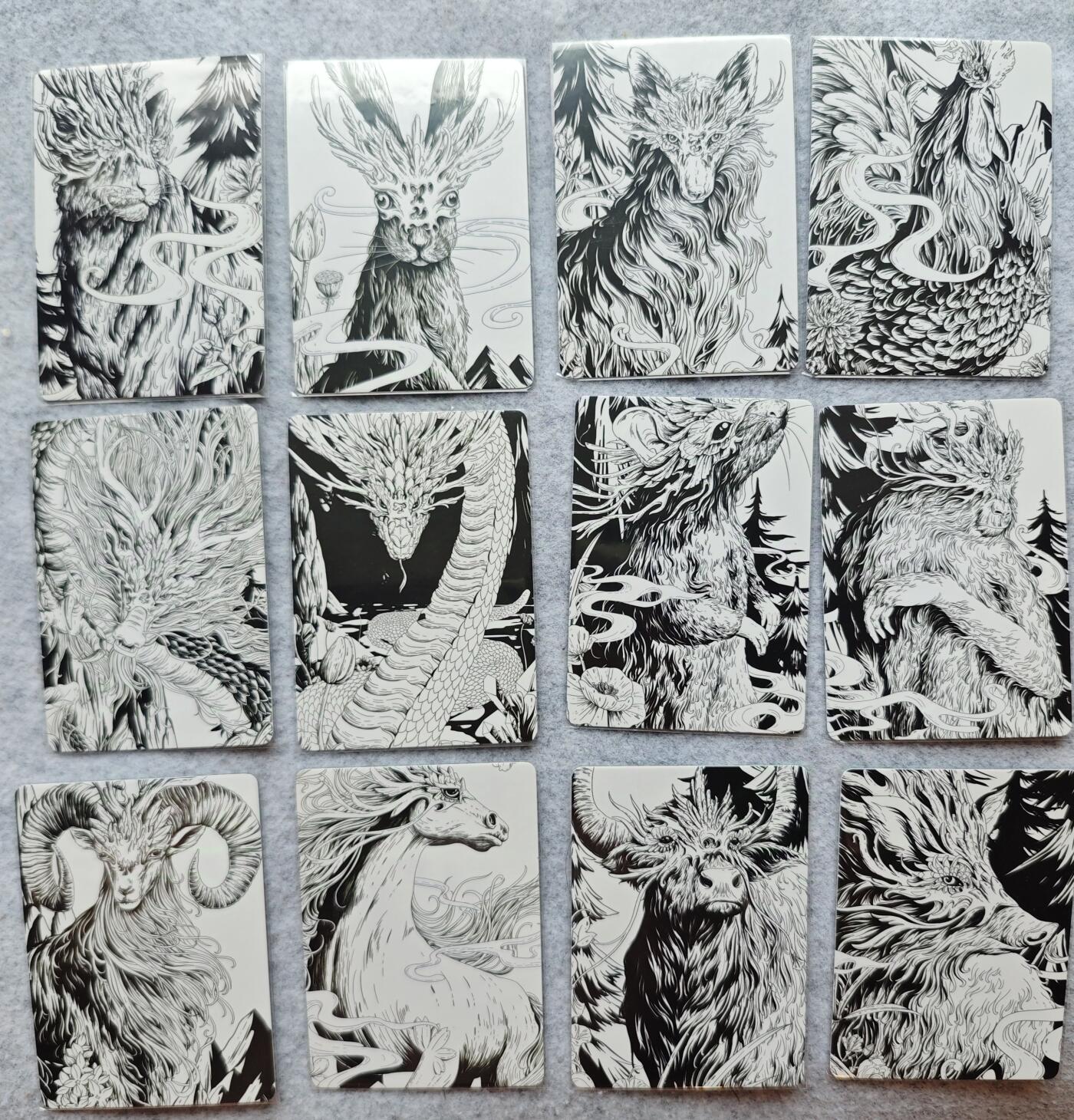 天玑星卡拍第五十四期《呼神唤卫 石墩出动》周一预展结束周四截拍 持续收拍中 满赠三娘需备注 星宿文创 黑白 十二生肖