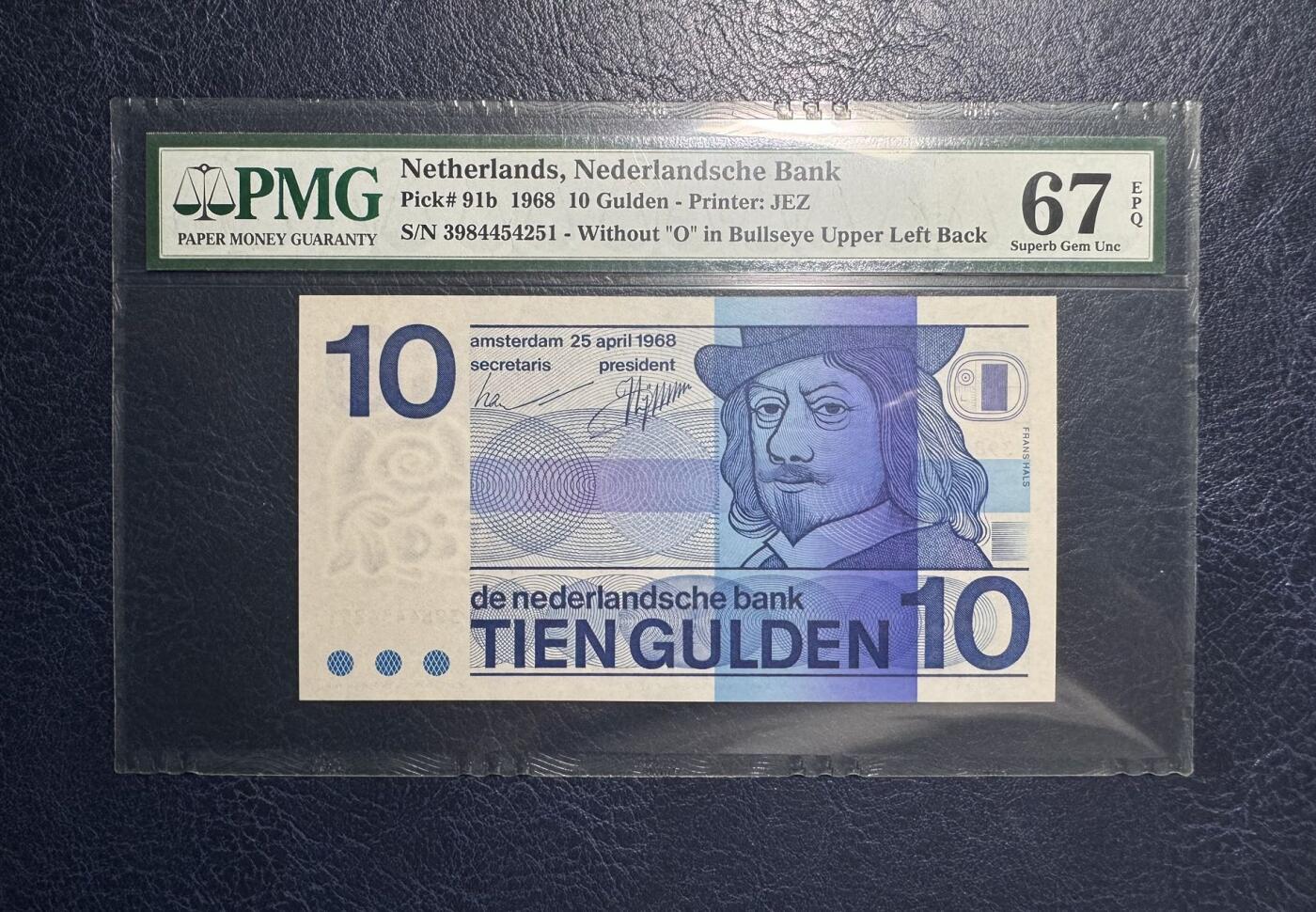 收藏联盟Quantum Auction 第379期拍卖  荷兰1968年10盾 PMG67 作家哈尔斯