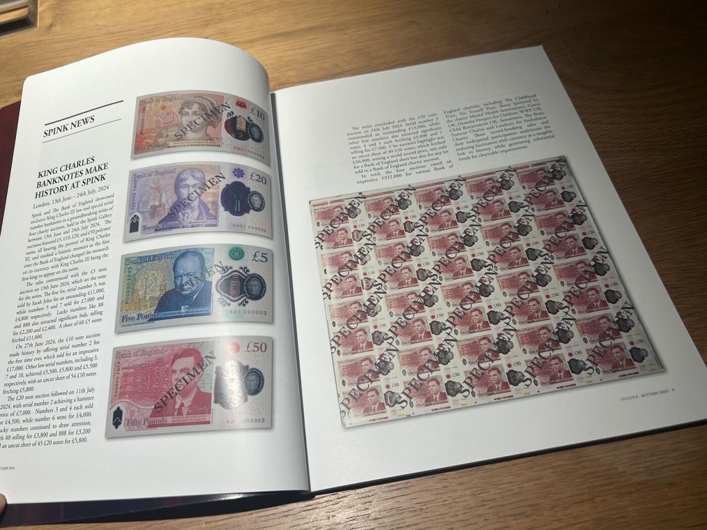 收藏联盟Quantum Auction 第379期拍卖  英国2024年5-50镑首发全同千位号一套 品相全新UNC 查尔斯三世