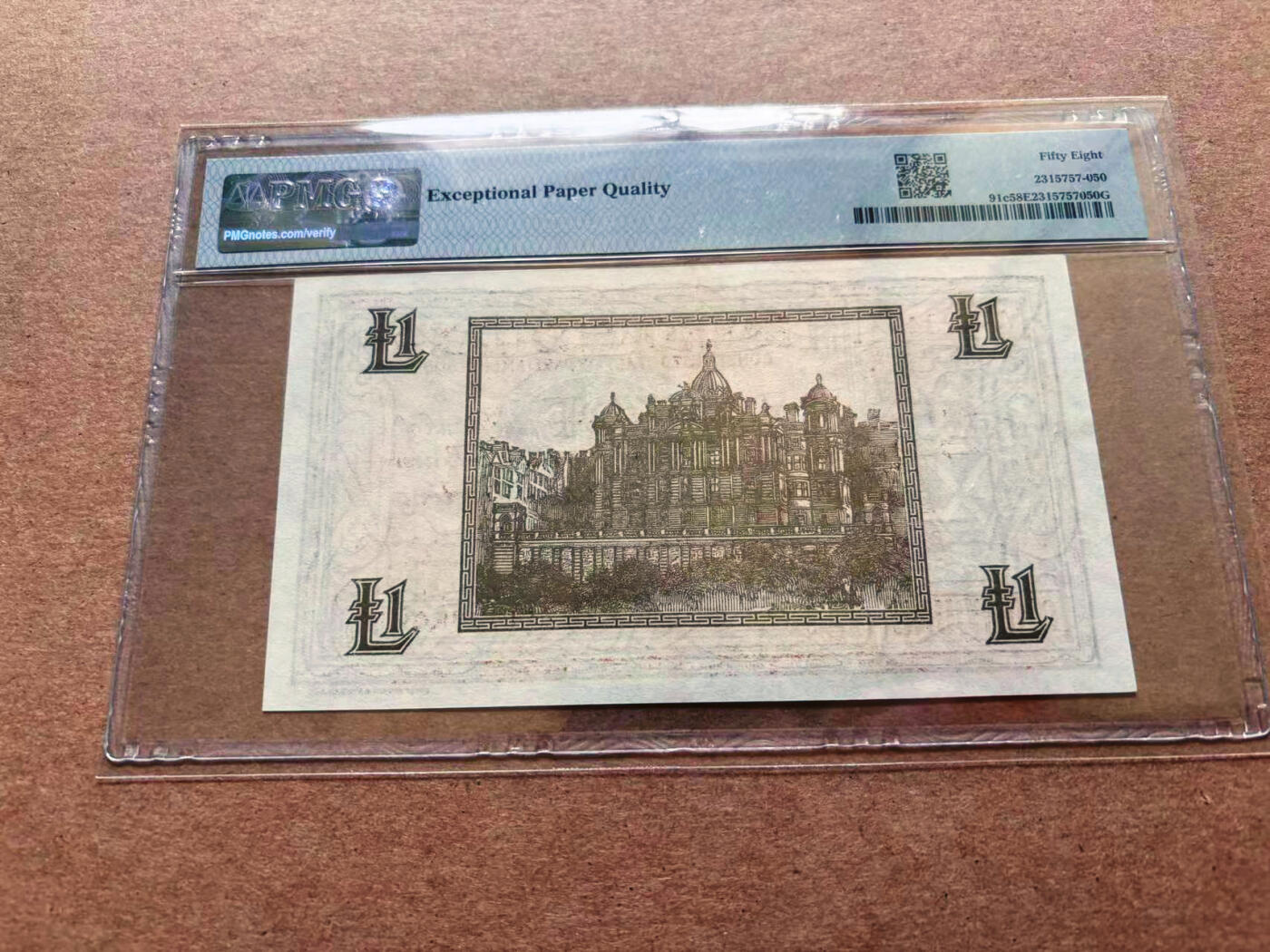 【Blue Auction】✨世界纸币精拍第551期【精】 【AA】苏格兰 1942-43年1镑 PMG58EPQ 原票 