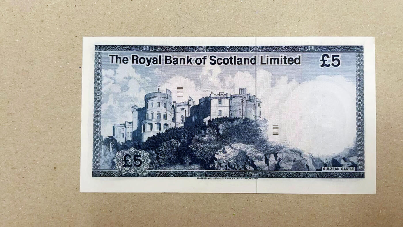 【Blue Auction】✨世界纸币精拍第551期【精】 【豹子号】苏格兰 1973年5镑 UNC-（卖家发货）