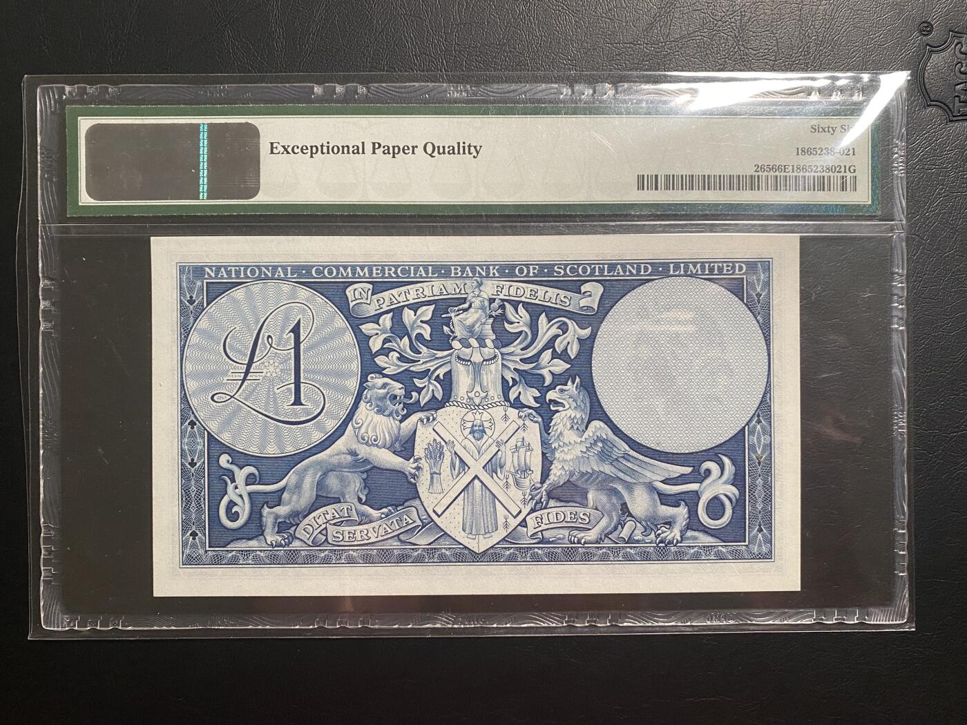 【纸迷金醉】精品纸币第1场 苏格兰1959年1镑 PMG66E 老壳非常少见PMG66E