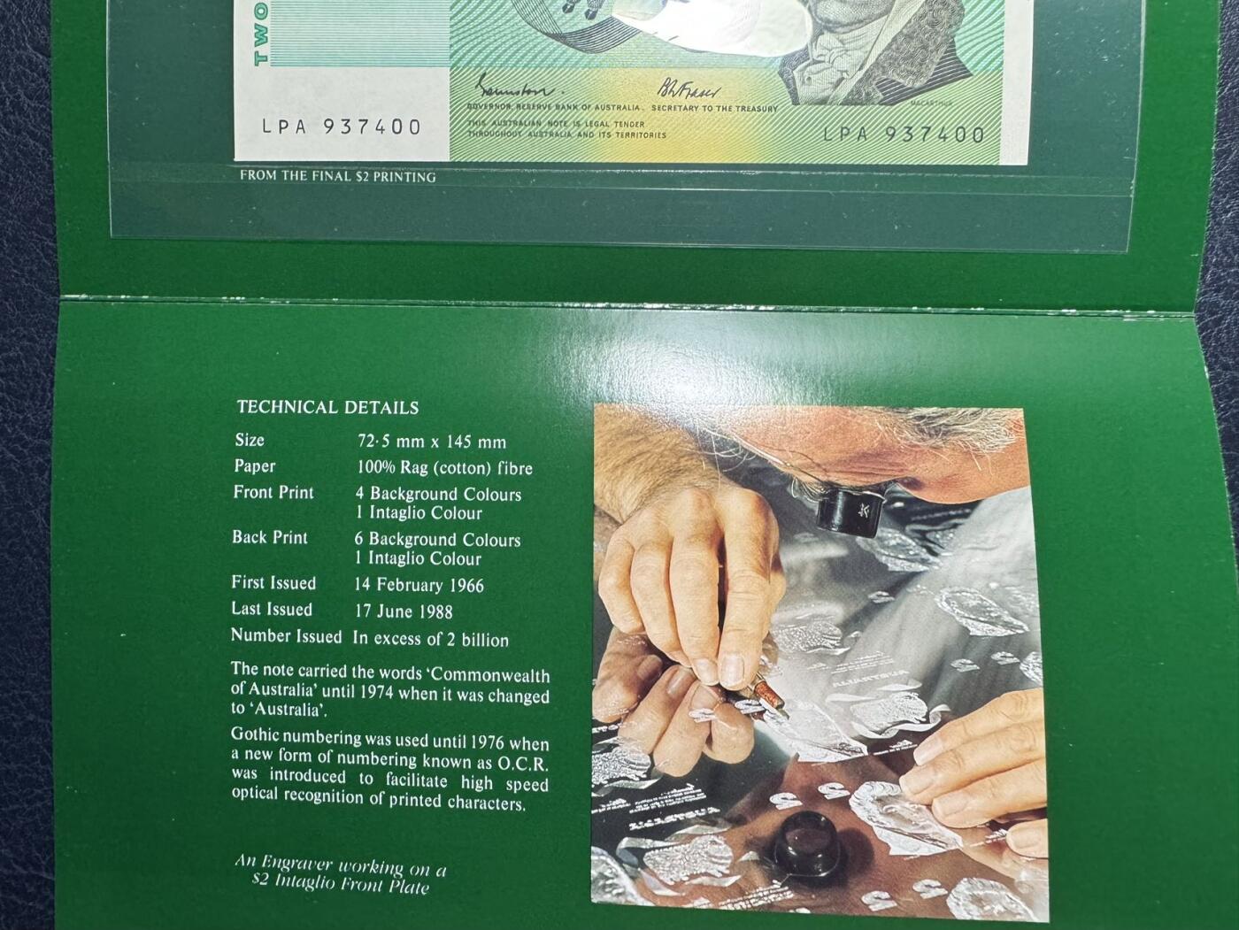 收藏联盟Quantum Auction 第379期拍卖  澳大利亚1988年2元纪念册 品相全新UNC 取自最后一批印刷