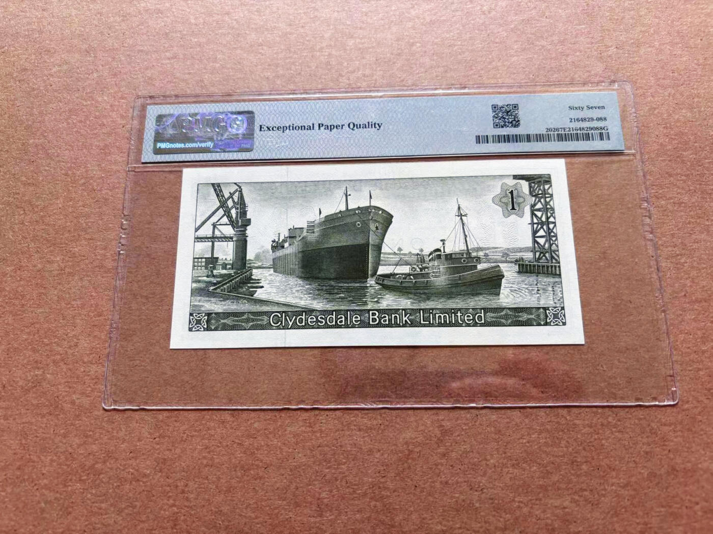 【Blue Auction】✨世界纸币精拍第551期【精】 苏格兰 1967-69年1镑 大船 PMG67EPQ 高分 