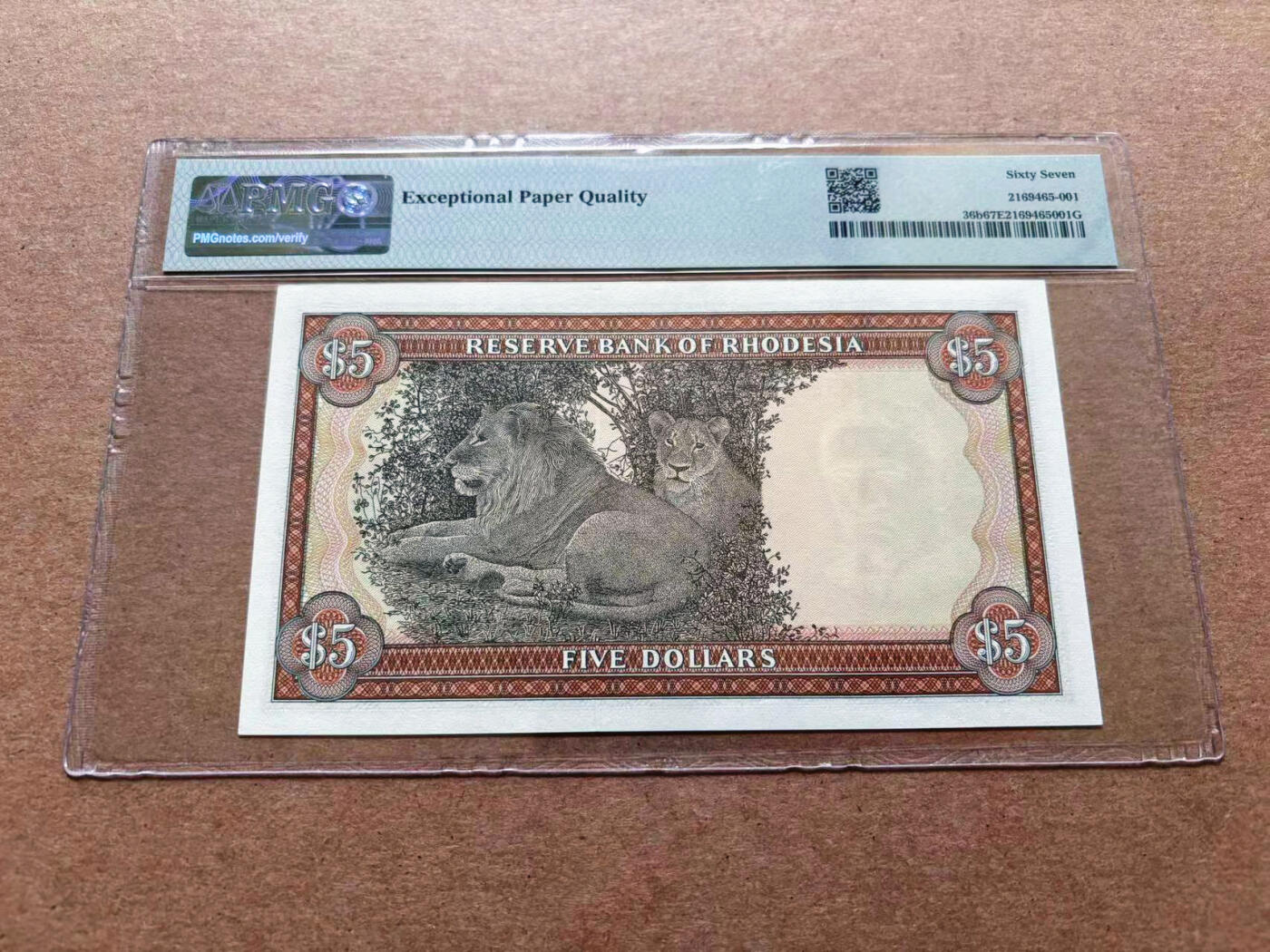 【Blue Auction】✨世界纸币精拍第551期【精】 【无47】罗德西亚 1978年5元 PMG67EPQ 高分