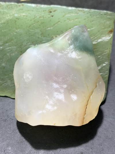 放福利！精美天然戈壁冰皮白绿双色糖心冰裂纹玛瑙原石吊坠一颗， - 放福利！精美天然戈壁冰皮白绿双色糖心冰裂纹玛瑙原石吊坠一颗，