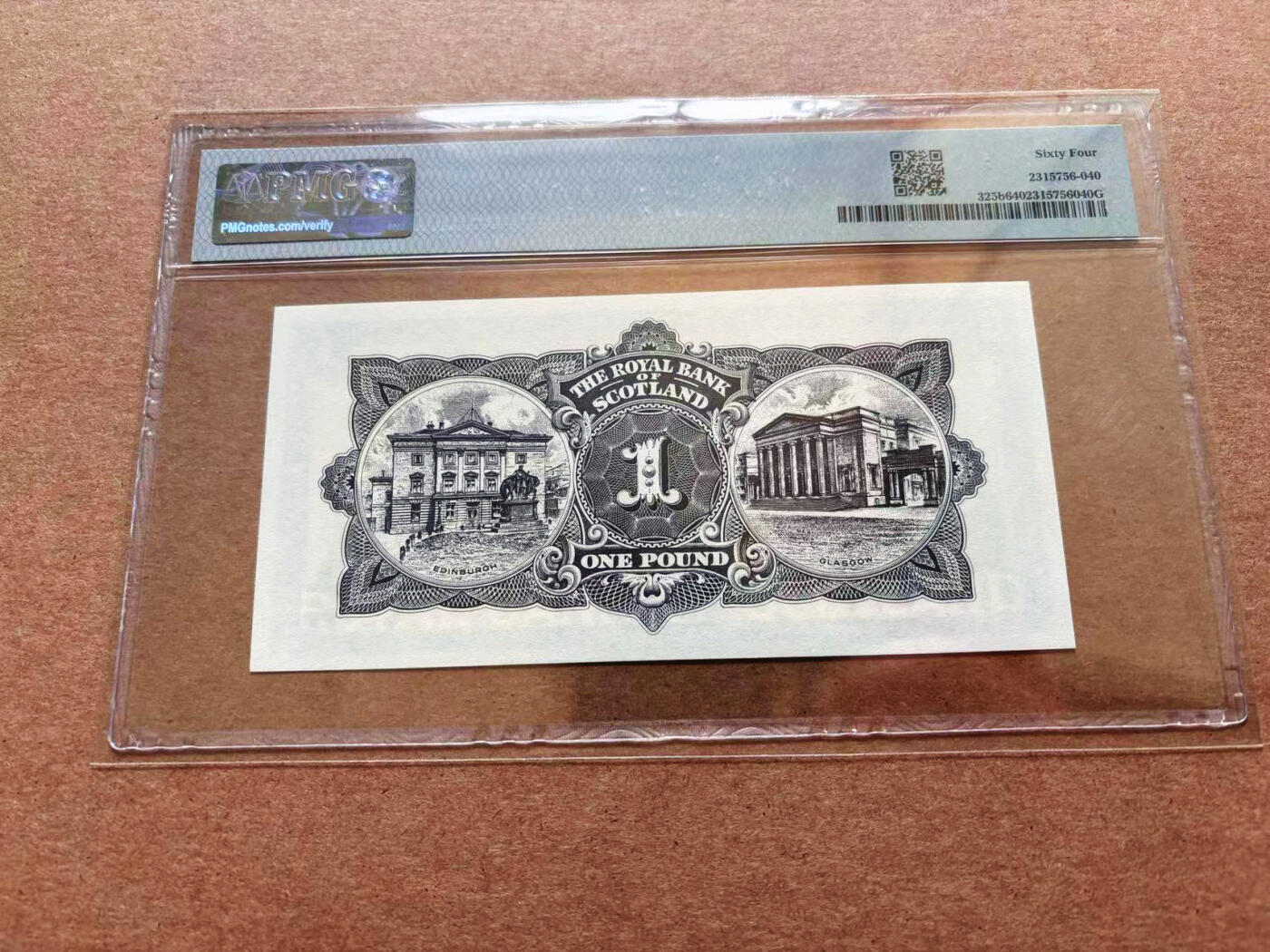 【Blue Auction】✨世界纸币精拍第551期【精】 苏格兰 1965-67年1镑 PMG64