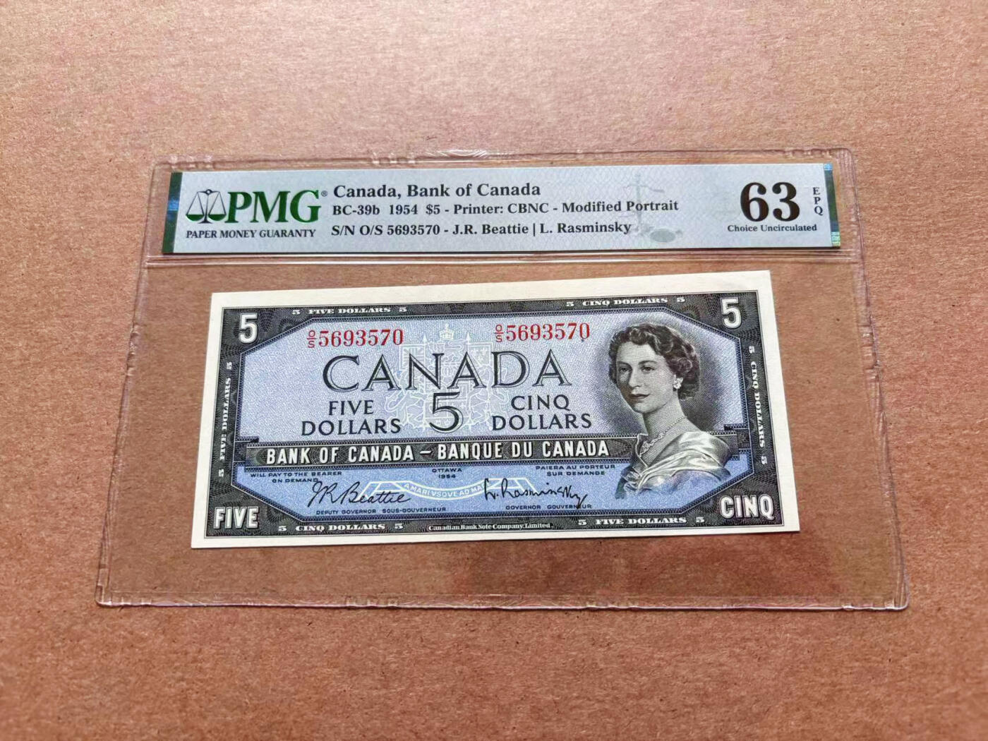 【Blue Auction】✨世界纸币精拍第551期【精】 加拿大 1954年5美金 女王 水獭瀑布 PMG63EPQ 