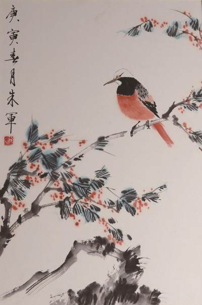 承乾2024金秋喜迎国庆文物拍卖 - 朱军《花鸟图》