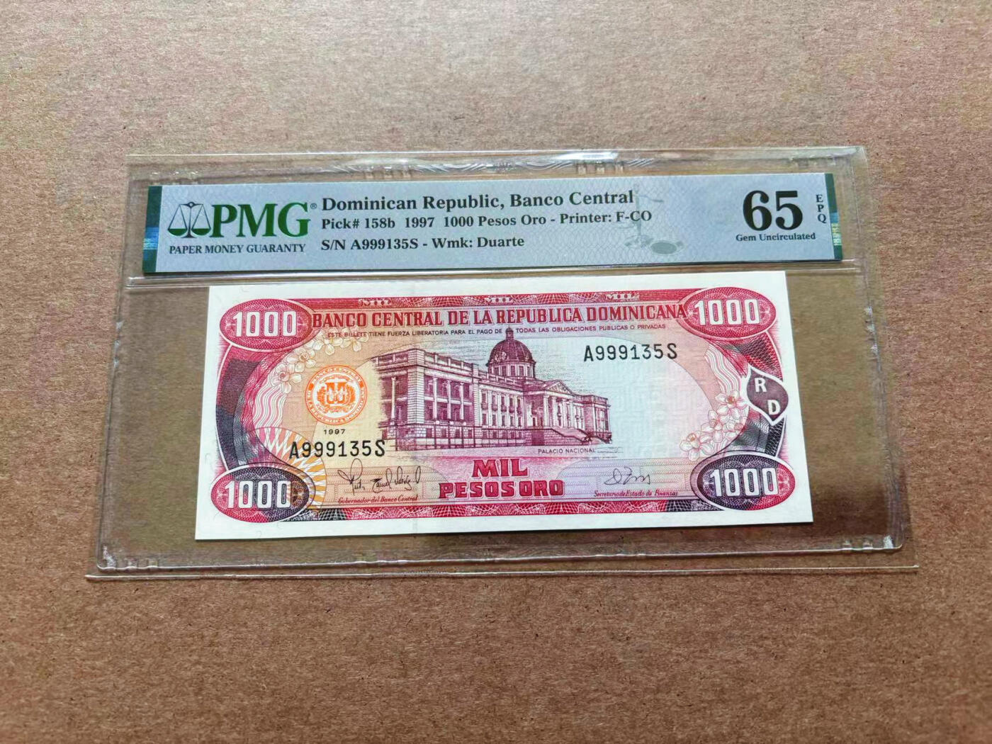 【Blue Auction】✨世界纸币精拍第551期【精】 【无47】多米尼加 1997年1000比索 PMG65EPQ 