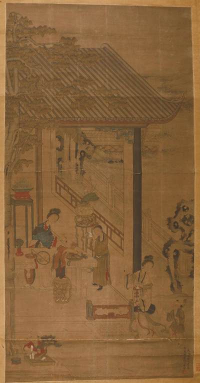 承乾2024金秋喜迎国庆文物拍卖 - 黄增《仕女教子图》