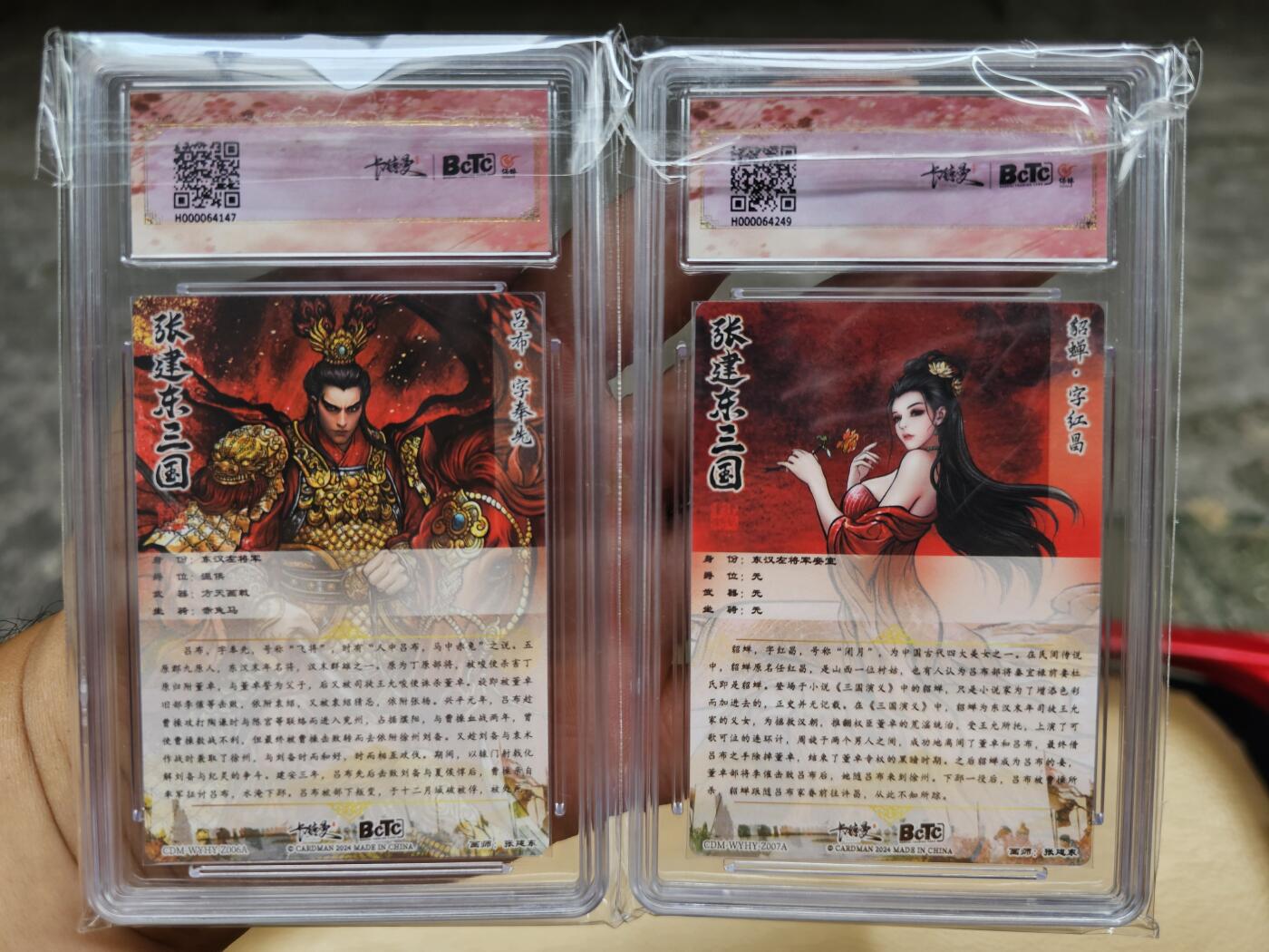 龍虎拍卖第V场 欢迎加群 粗闪评级卡2张 （张建东）吕布 貂蝉 分数10/9.5