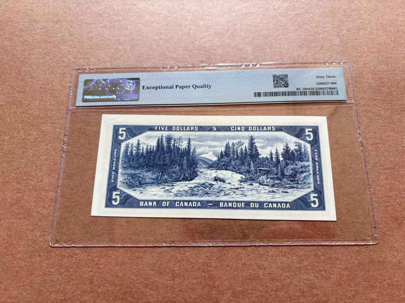 【Blue Auction】✨世界纸币精拍第551期【精】 加拿大 1954年5美金 女王 水獭瀑布 PMG63EPQ 