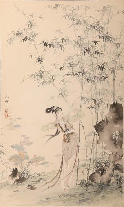 承乾2024金秋喜迎国庆文物拍卖 - 胡也佛《仕女人物图》