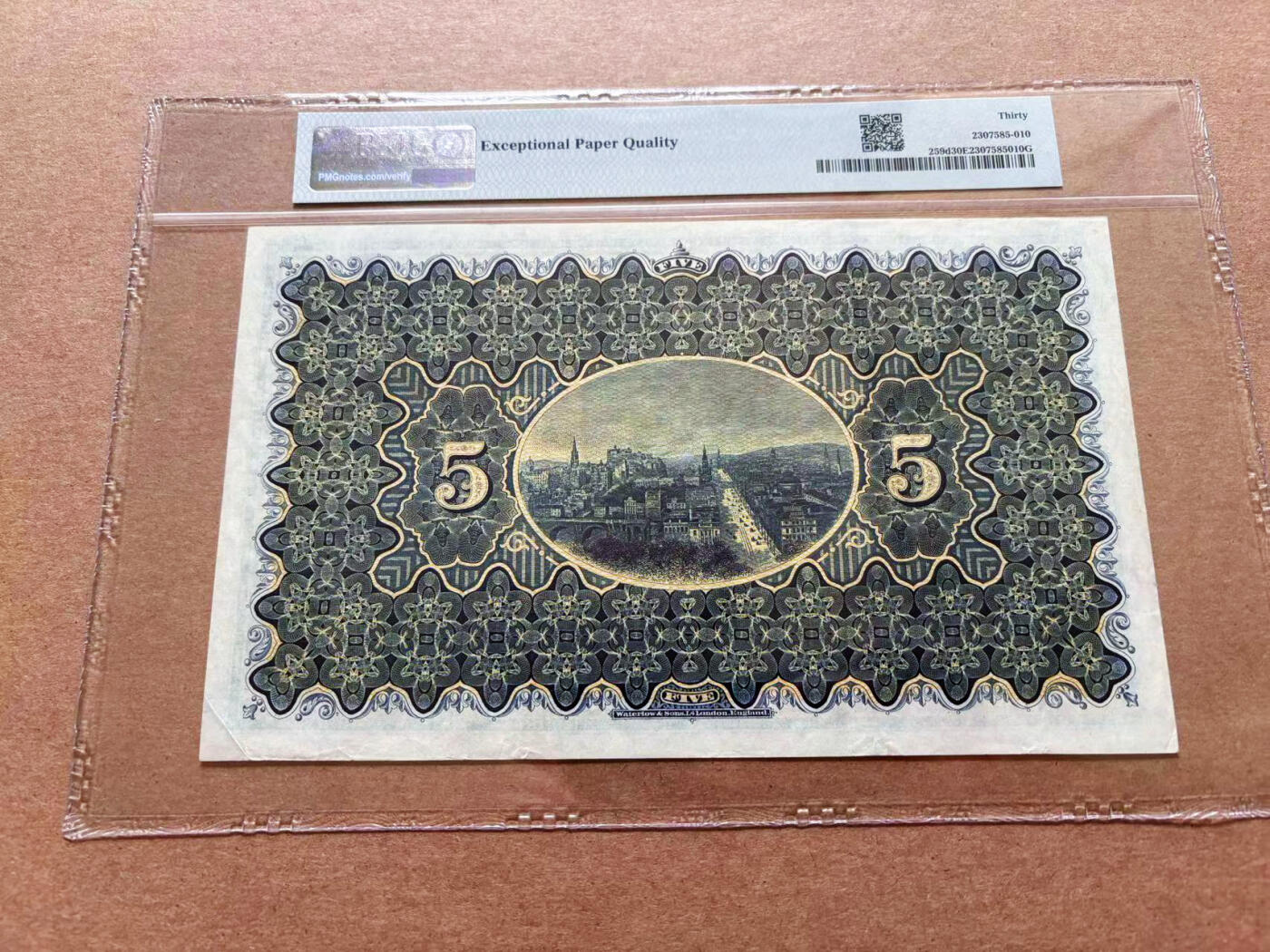 【Blue Auction】✨世界纸币精拍第551期【精】 【无47】苏格兰 1953年5镑 超大票幅 多个独立场景 精美 PMG30EPQ 原票 