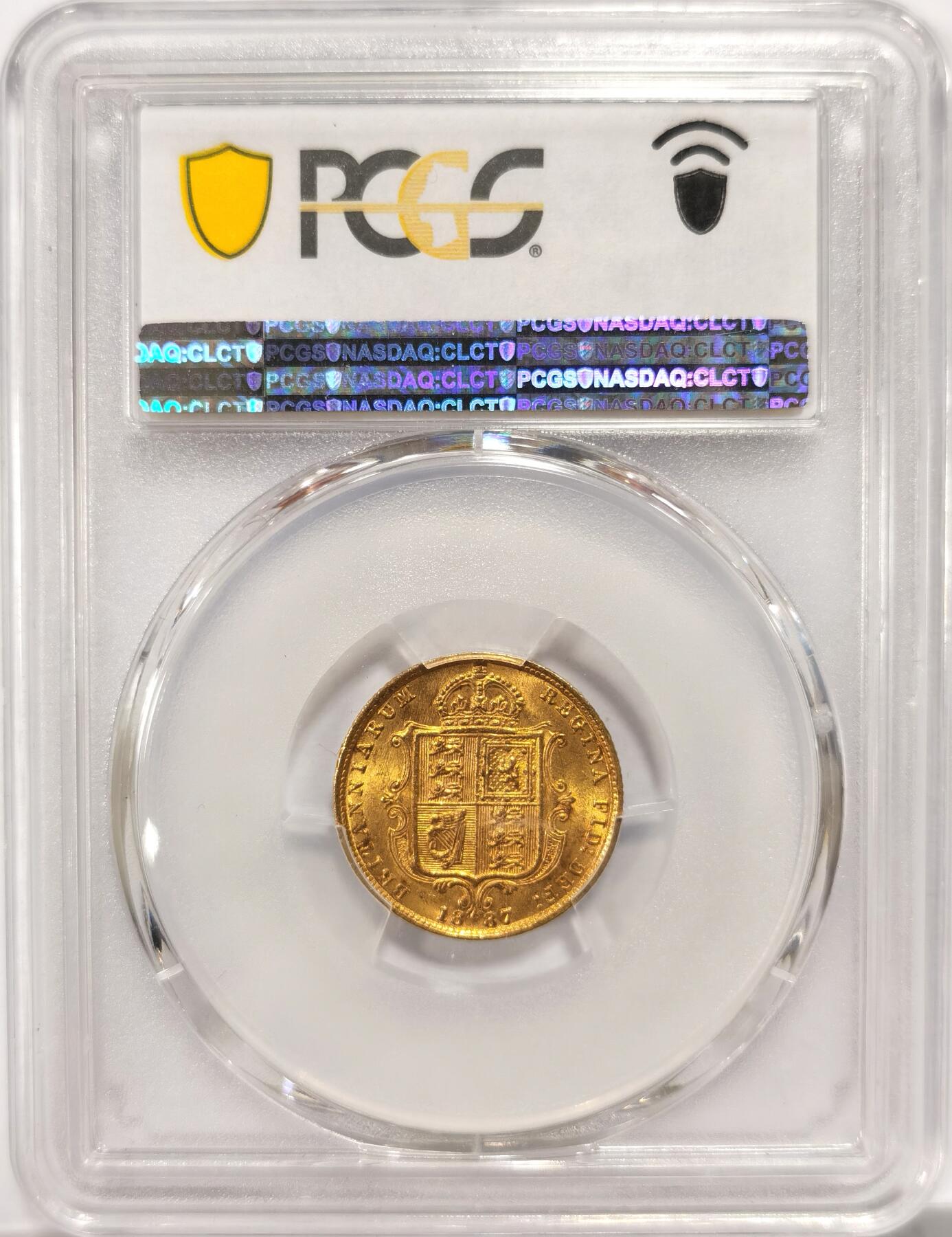 博洋堂世界钱币拍卖第093期（全场包邮） PCGS MS64 英国1887年维多利亚1/2磅马剑金币，近期63+外拍价格达到1440美金，大热品种