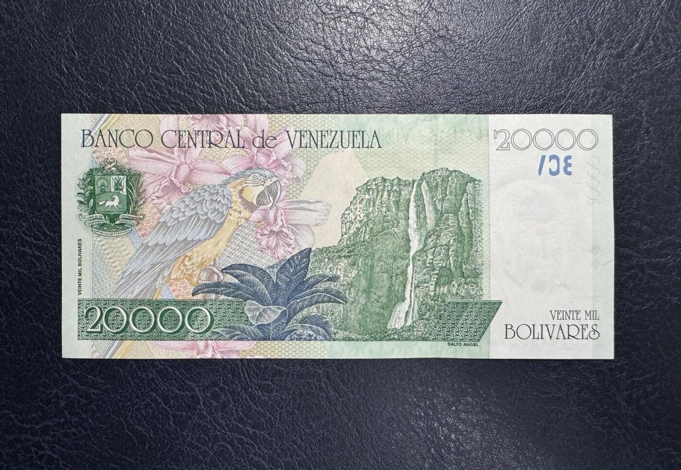 收藏联盟Quantum Auction 第379期拍卖  委瑞内拉1998年20000玻利瓦尔补号 品相全新UNC 稀少 背面为世界落差第一大瀑布 安赫尔瀑布