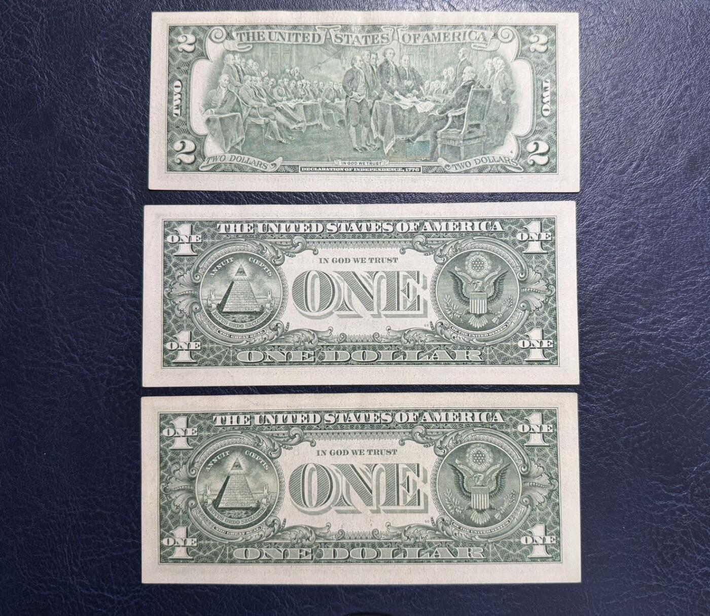 收藏联盟Quantum Auction 第379期拍卖  美国2017年1和2元以及2013年5元 品相为AU和UNC-