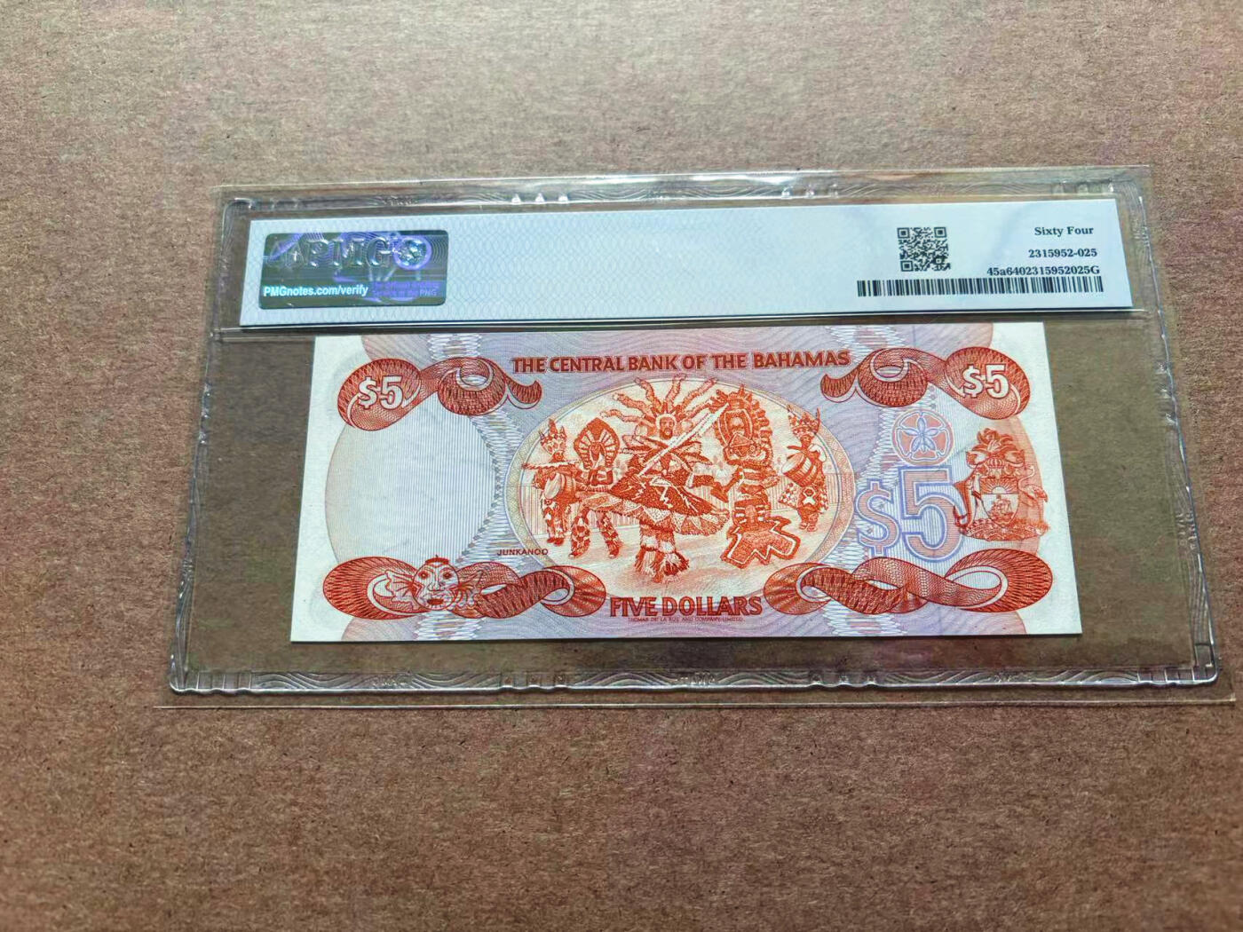 【Blue Auction】✨世界纸币精拍第551期【精】 【无47】巴哈马 1984年5元 女王 PMG64