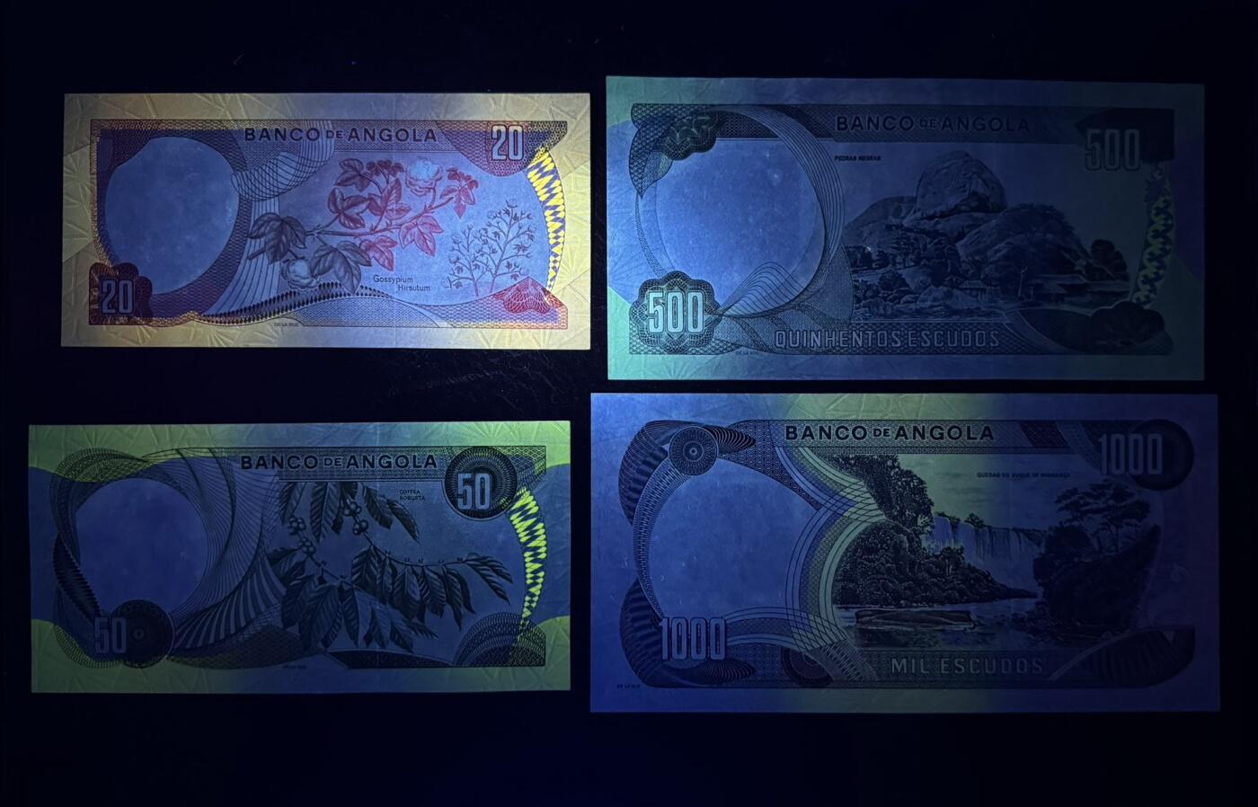 收藏联盟Quantum Auction 第379期拍卖  安哥拉1972年20到1000埃斯库多 品相UNC
