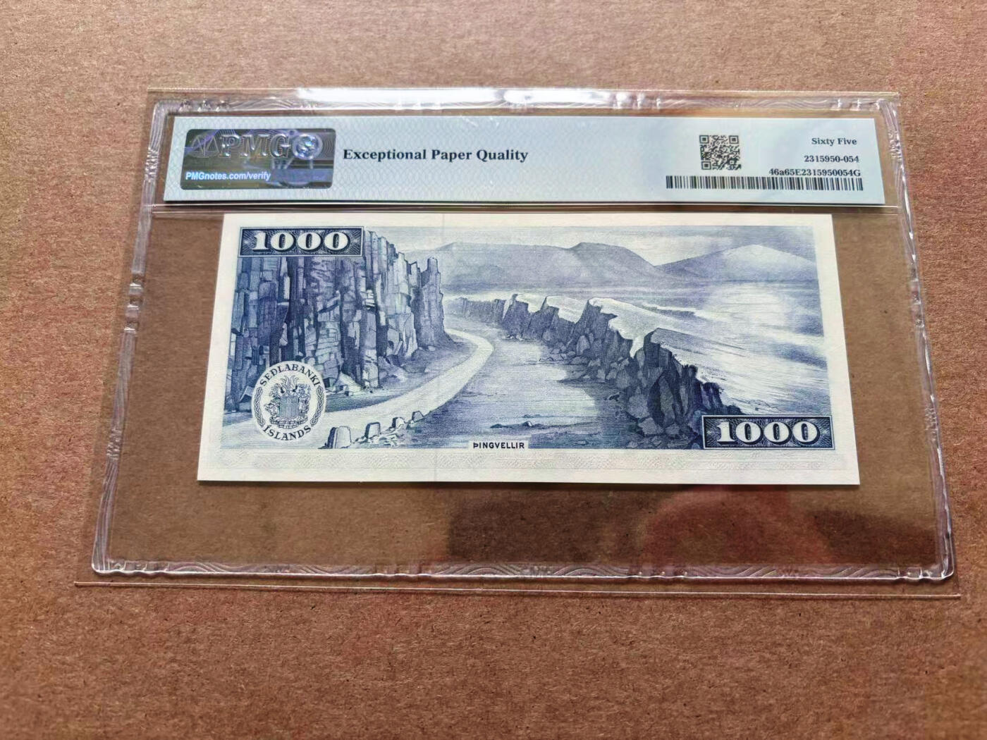 【Blue Auction】✨世界纸币精拍第551期【精】 冰岛 1961年1000克朗 BWC出品 PMG65EPQ 