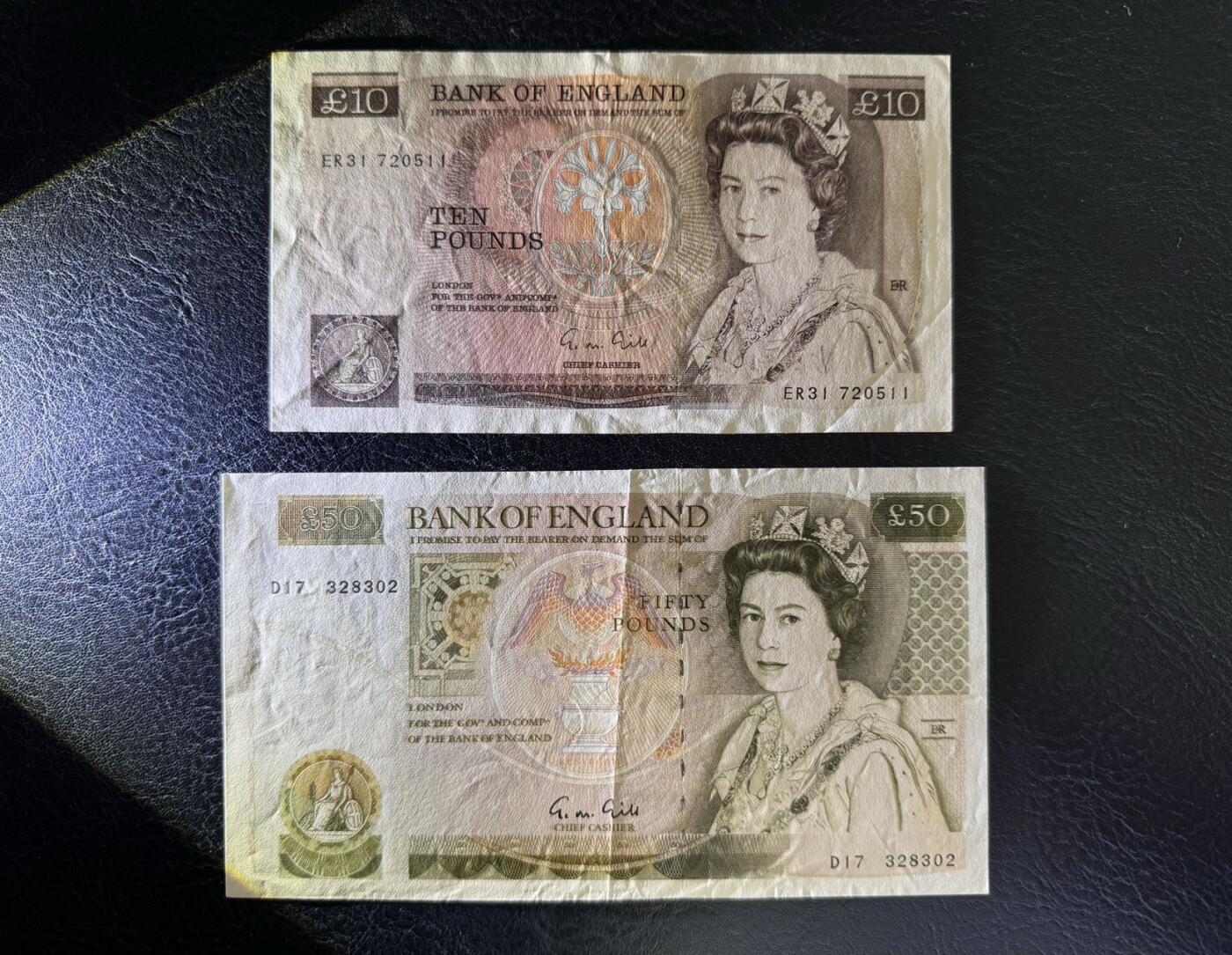 收藏联盟Quantum Auction 第379期拍卖  英国1988-91年10和50镑 非全新 品相如图