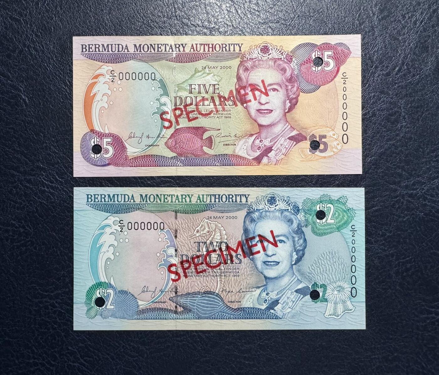 收藏联盟Quantum Auction 第379期拍卖  百慕大群岛2000年2到100元样票 品相UNC 多数面值有很轻微的潮点