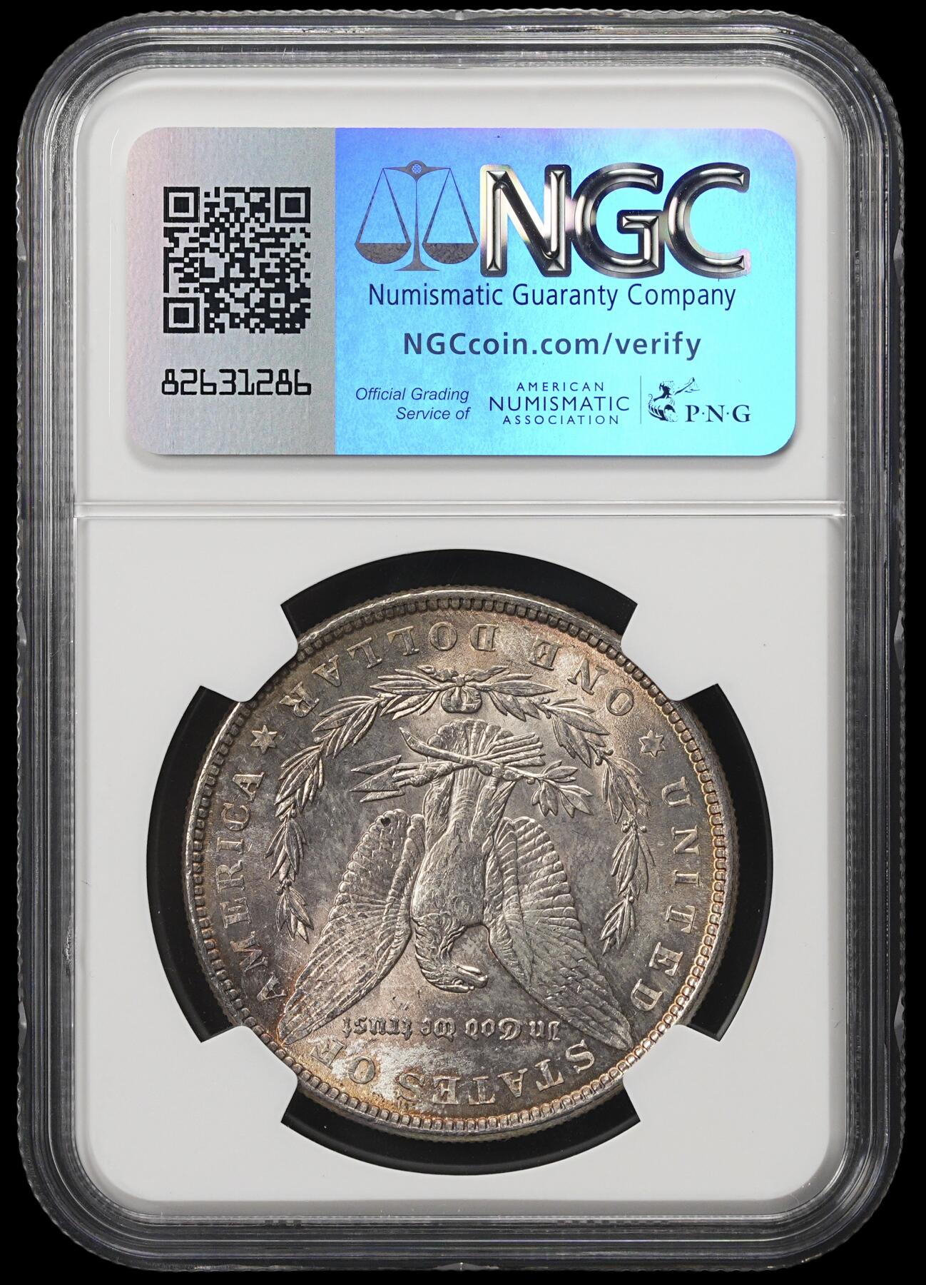 修遠堂世界钱币第四十一期 全场包邮 NGC MS63 1887年摩根大银币 五彩