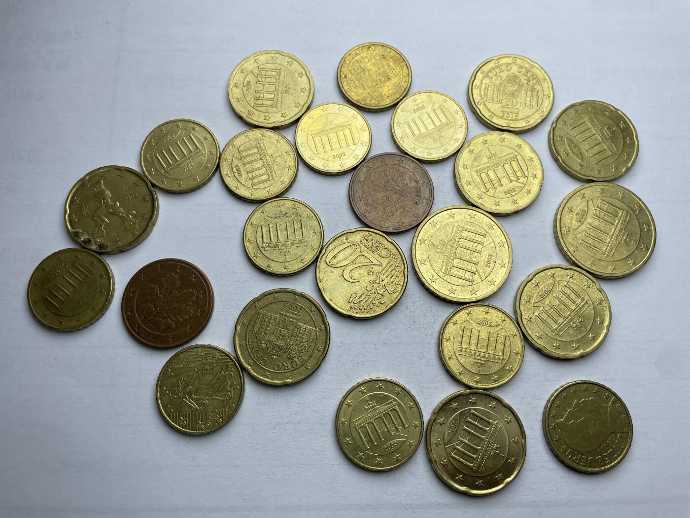 每日一拍，2024年集古藏今外币拍卖第十五期-第8场—（总第148拍），可以寄存60天，满160元包邮。 欧分各面值4欧元