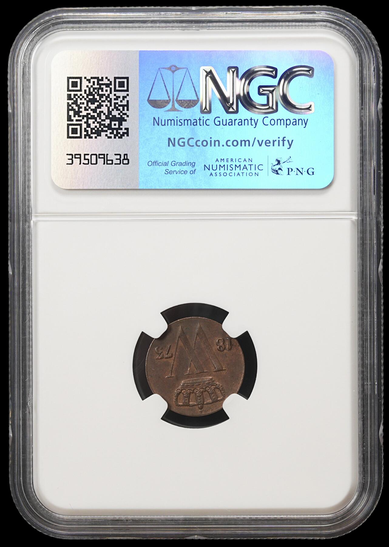 修遠堂世界钱币第四十一期 全场包邮 NGC MS61BN 1873年荷兰1/2分铜币