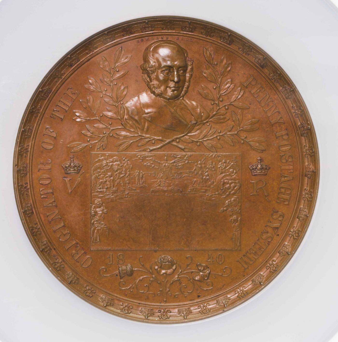 NGC-MS64BN 1890英国邮政50周年大铜章巧克力状态