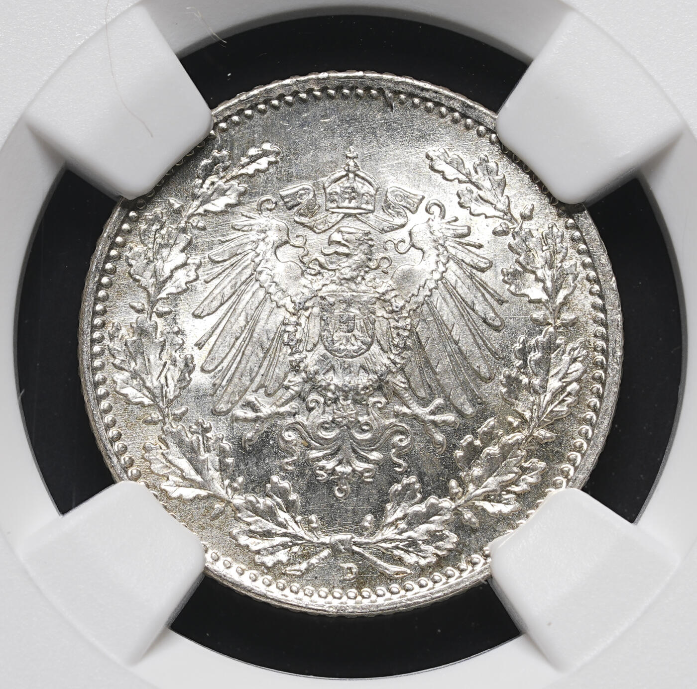 修遠堂世界钱币第四十一期 全场包邮 NGC MS67 1918年德国1/2马克银币