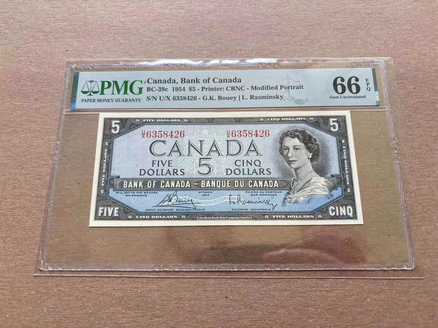 【Blue Auction】✨世界纸币精拍第552期【精】 加拿大 1954年5元 女王 水獭瀑布 PMG66EPQ 