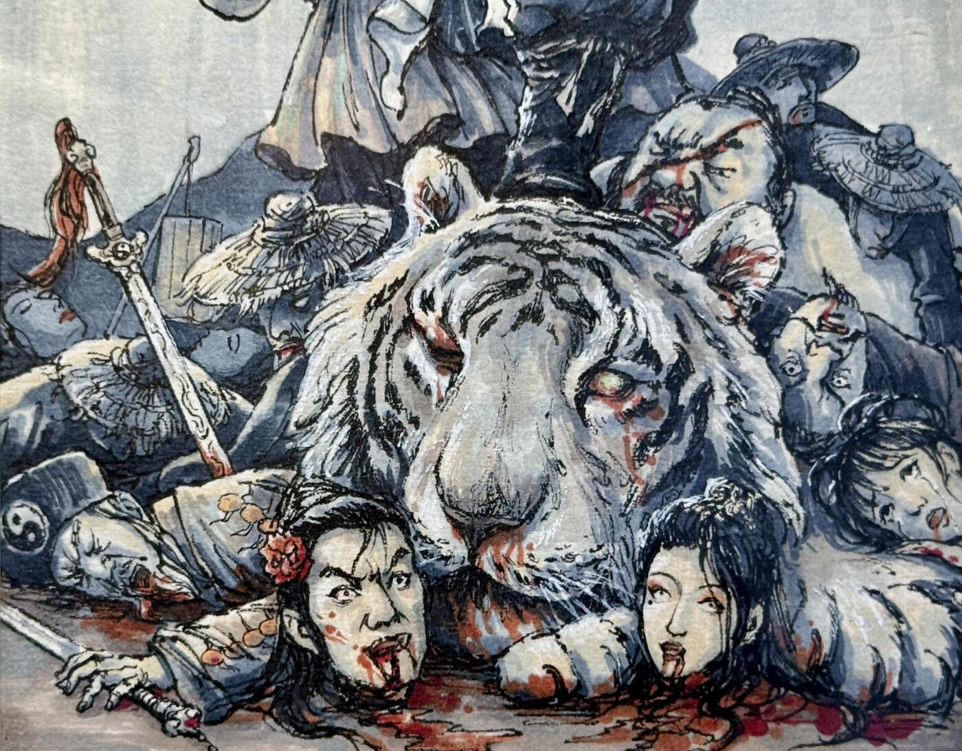 2024天津闹海荟ACGN专场精品拍卖 《人间太岁神》 画家：鞠嘉宁，已装裱 尺寸：外框 21.5cm*30cm，内框 12cm*21cm