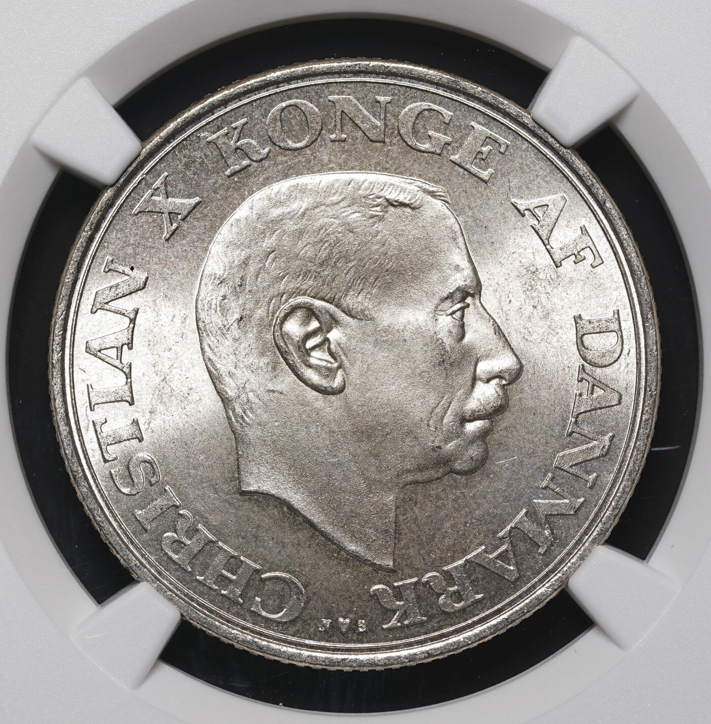修遠堂世界钱币第四十一期 全场包邮 NGC MS65 1937丹麦国王执政25周年纪念2克朗银币