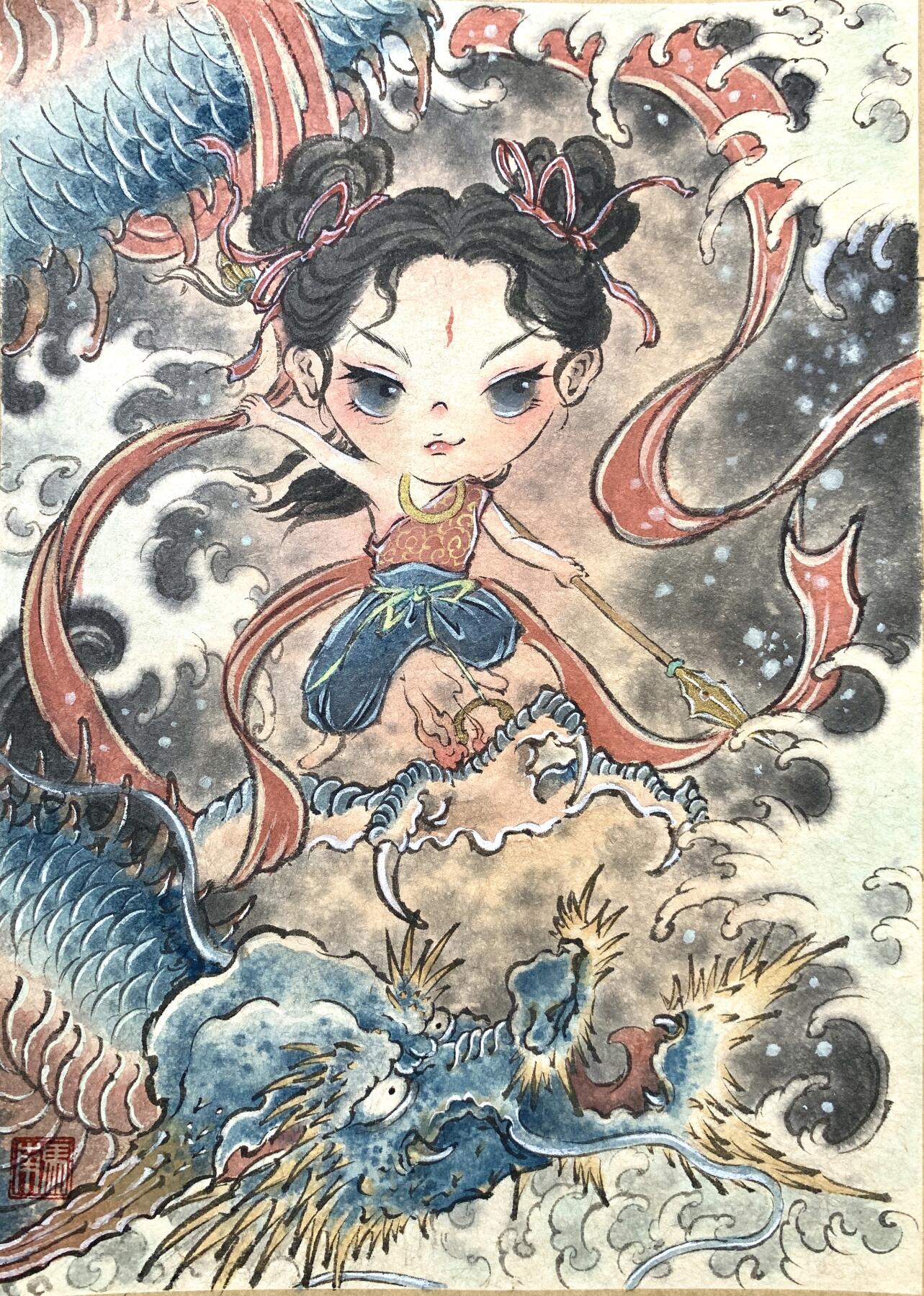 2024天津闹海荟ACGN专场精品拍卖 《哪吒》 画家：马马，已装裱
