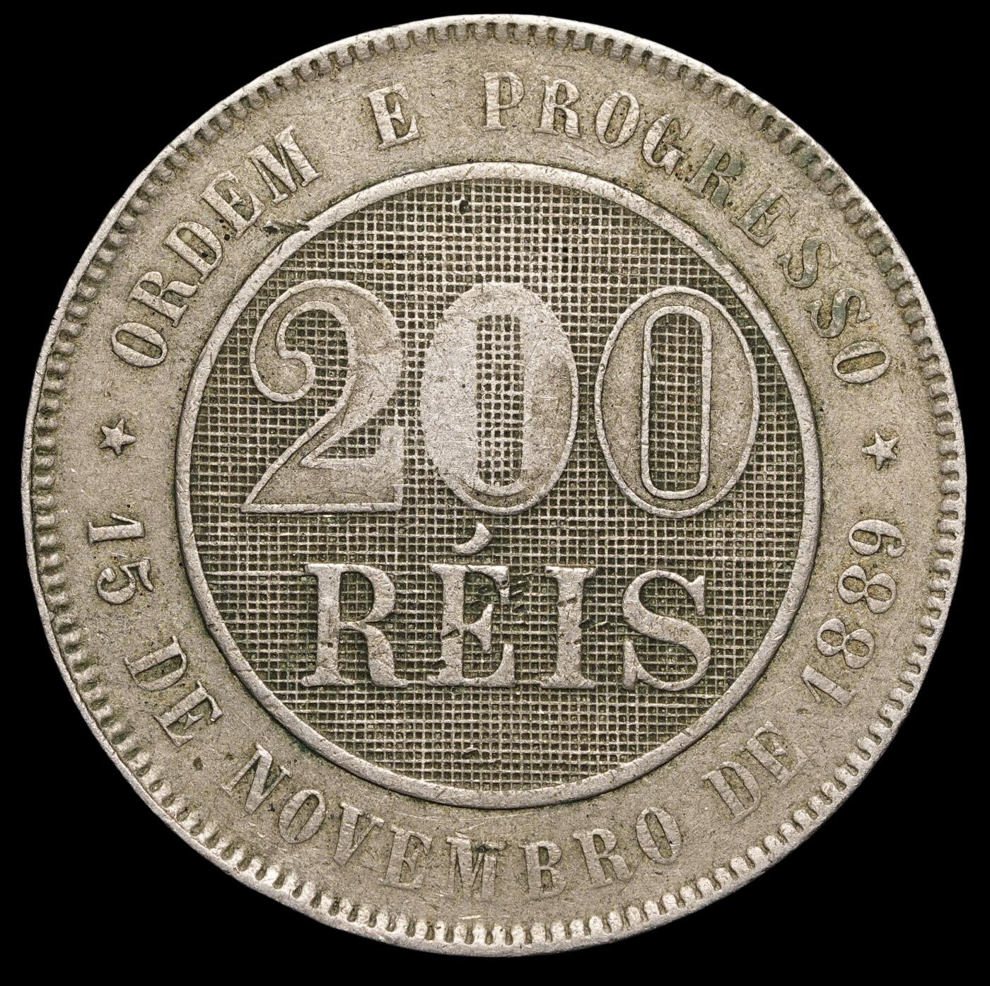 修遠堂世界钱币第四十一期 全场包邮 1895年巴西200 REIS